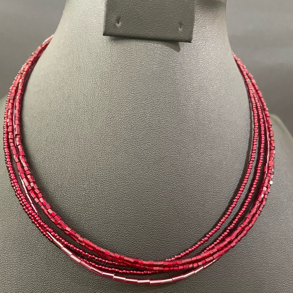 Red beaded necklace